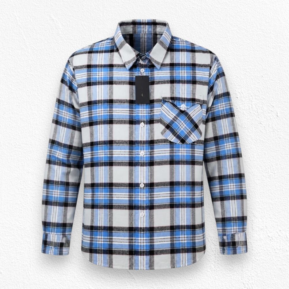 Rag & Bone Jonah Blue Grey Plaid Flannel Button Down Shirt Size Small NWT $250